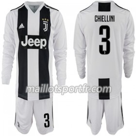 Maillot de Foot Juventus Giorgio Chiellini 3 Enfant Domicile 2018/19 ML